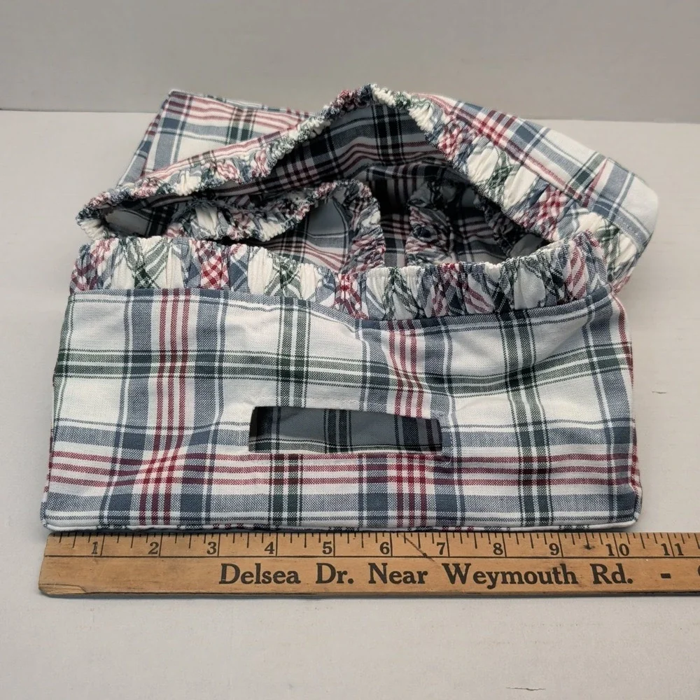 Longaberger Market Day Plaid Basket Liner & Garter Cloth Serving Tray